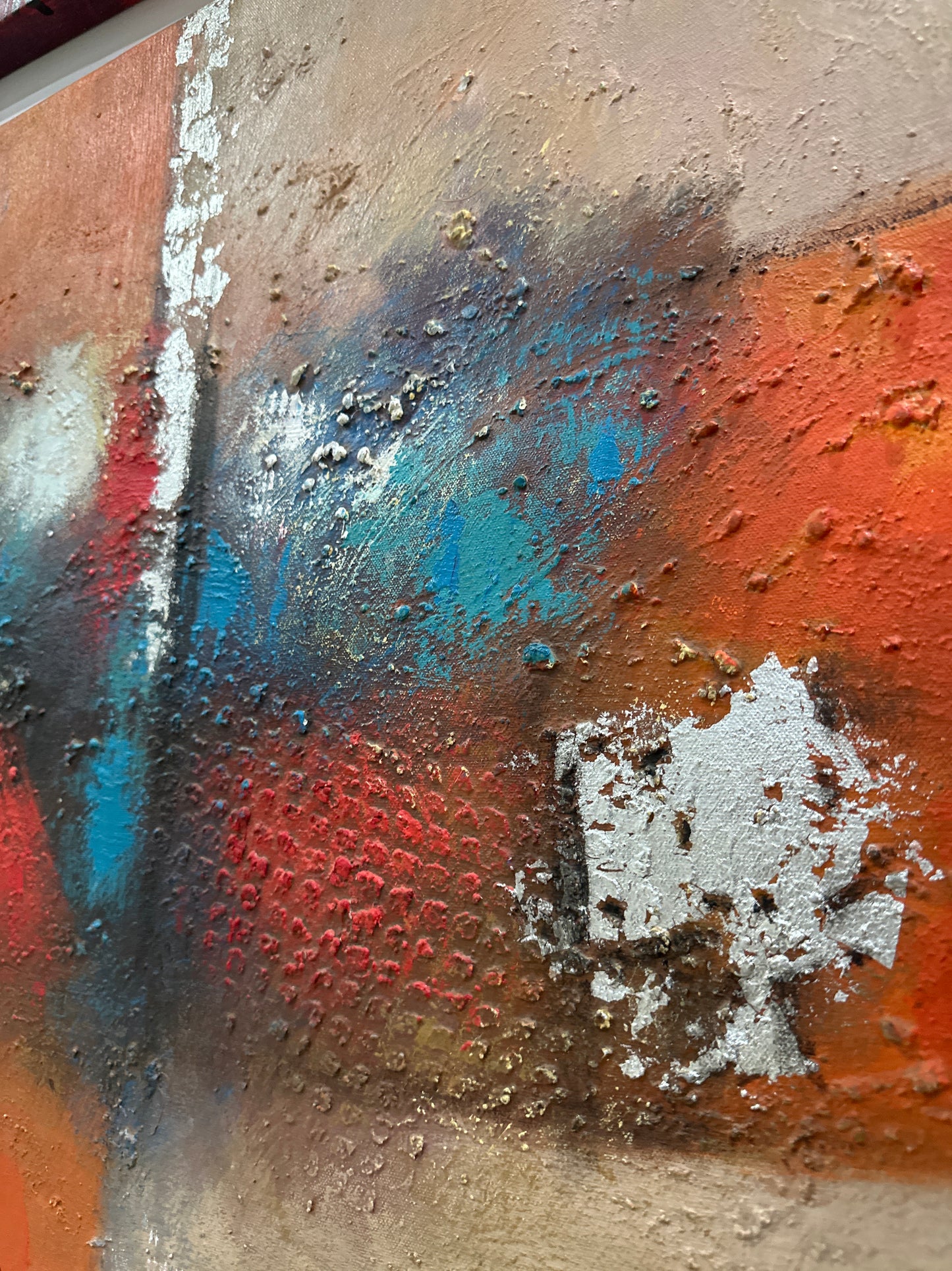 Abstracto naranja y tonos surtidos con textura 69x158cm