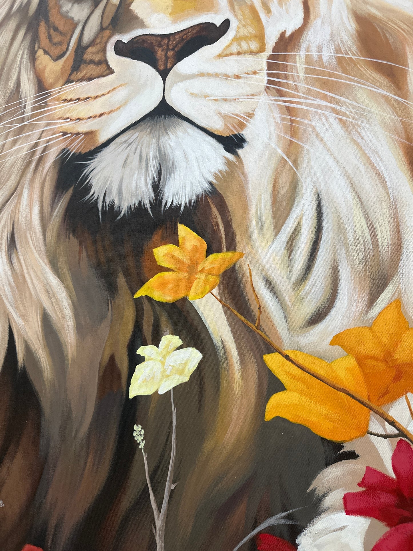 Obra Leon en formato vertical 155x118cm