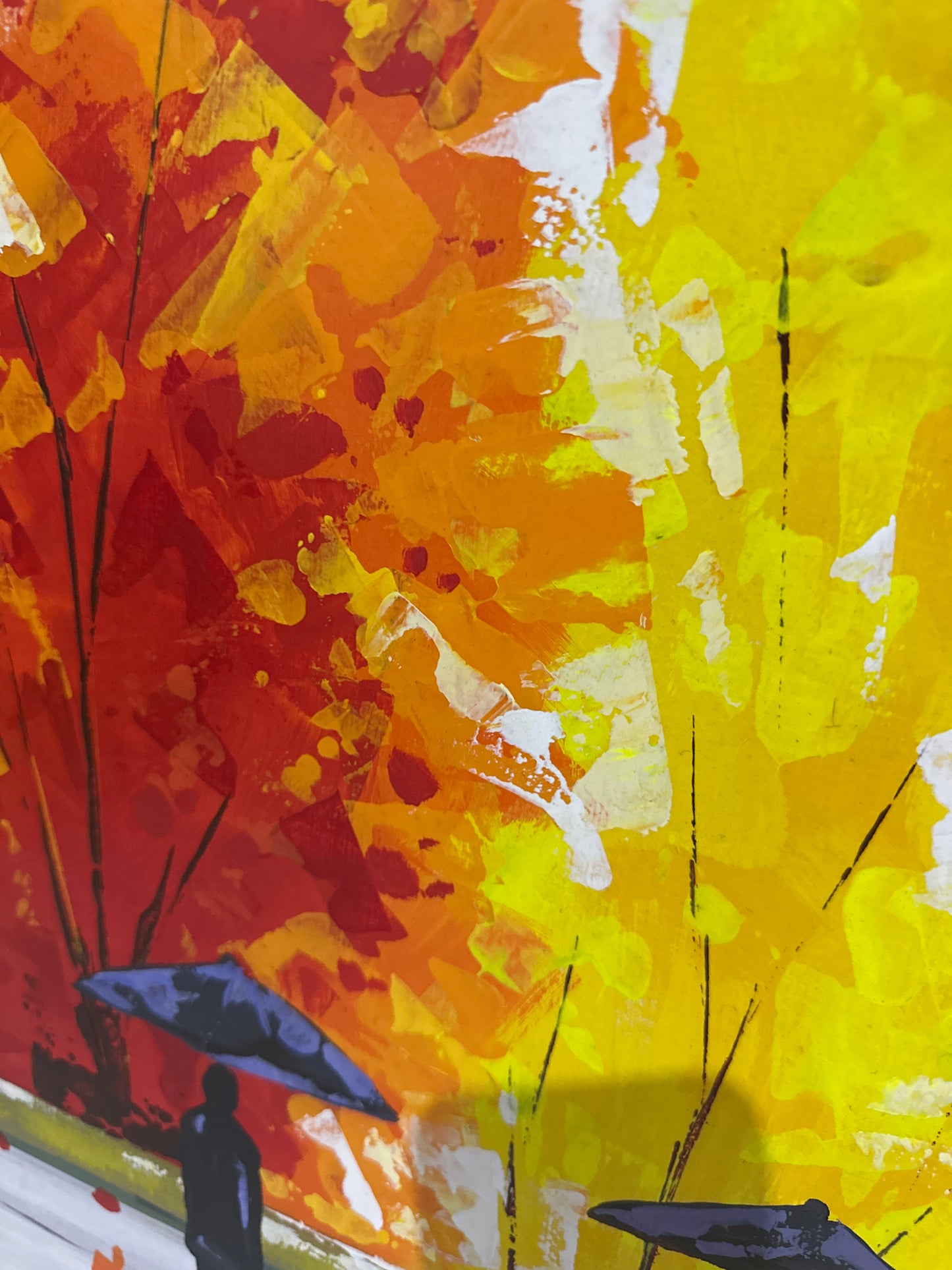 Obra Bulevar en tonos calidos de 70x120 cm