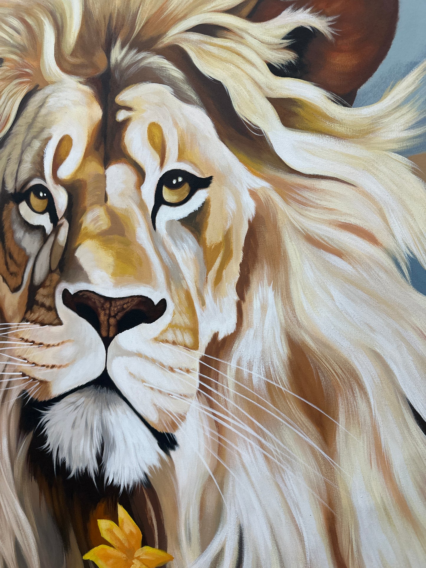 Obra Leon en formato vertical 155x118cm