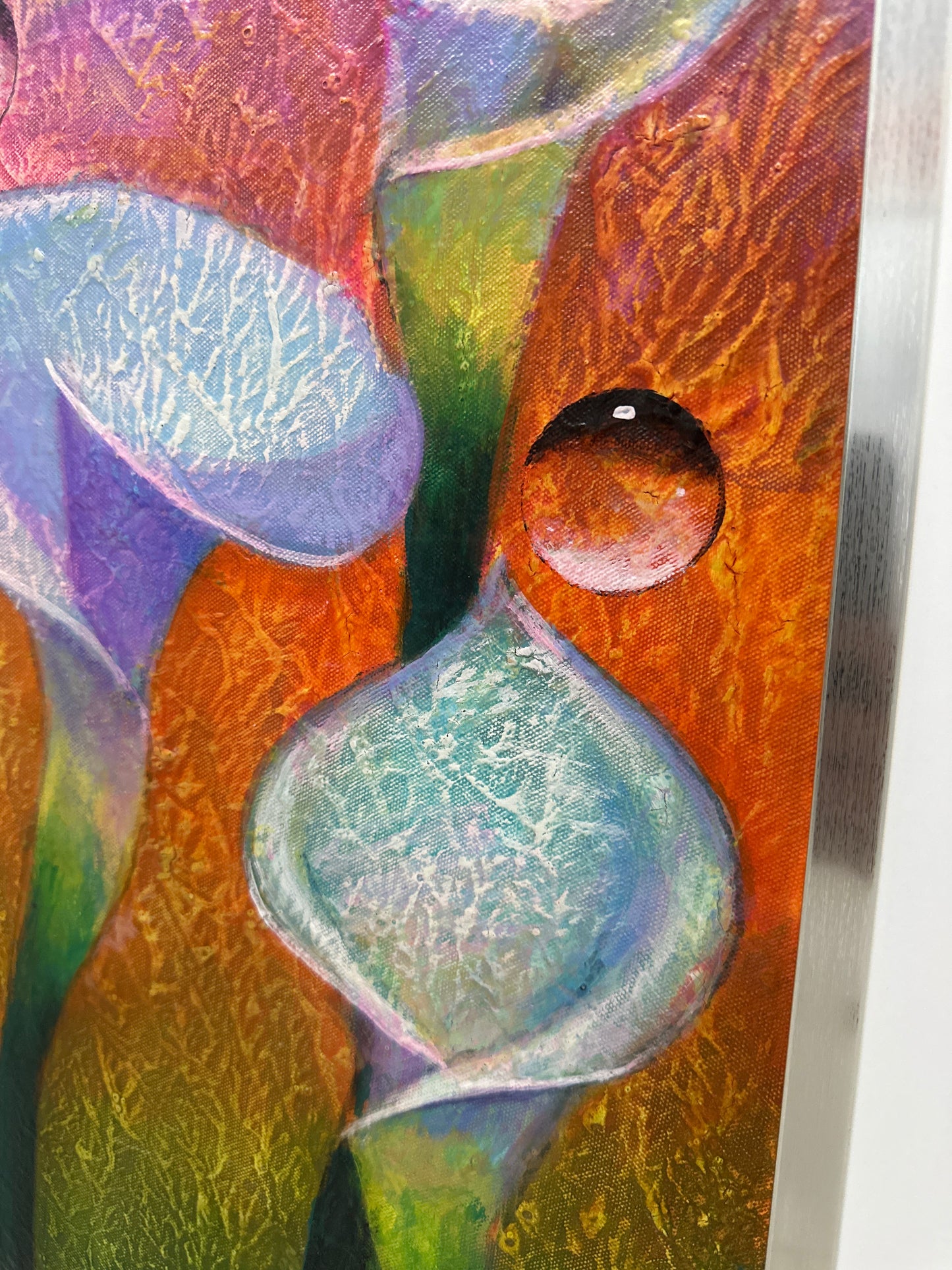 Diptico de colibríes con textura 78x45 cm