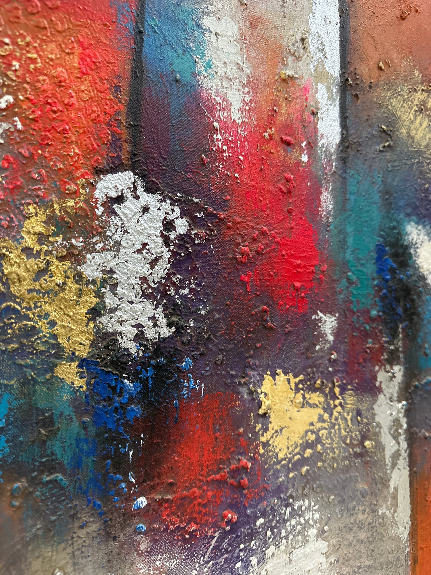 Abstracto naranja y tonos surtidos con textura 69x158cm