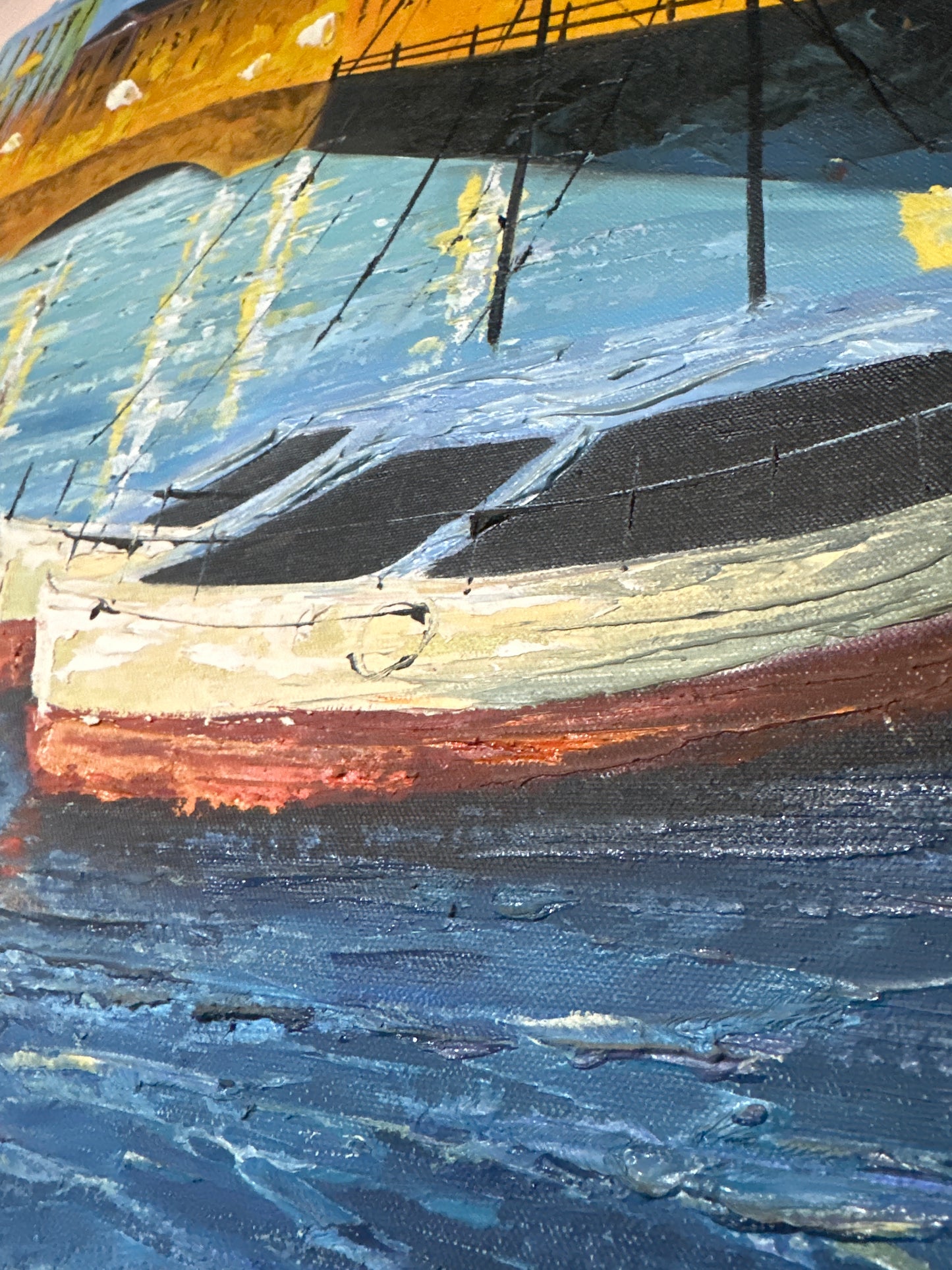 Obra “Canal Veneciano”en oleo sobre lienzo (94x160cm)