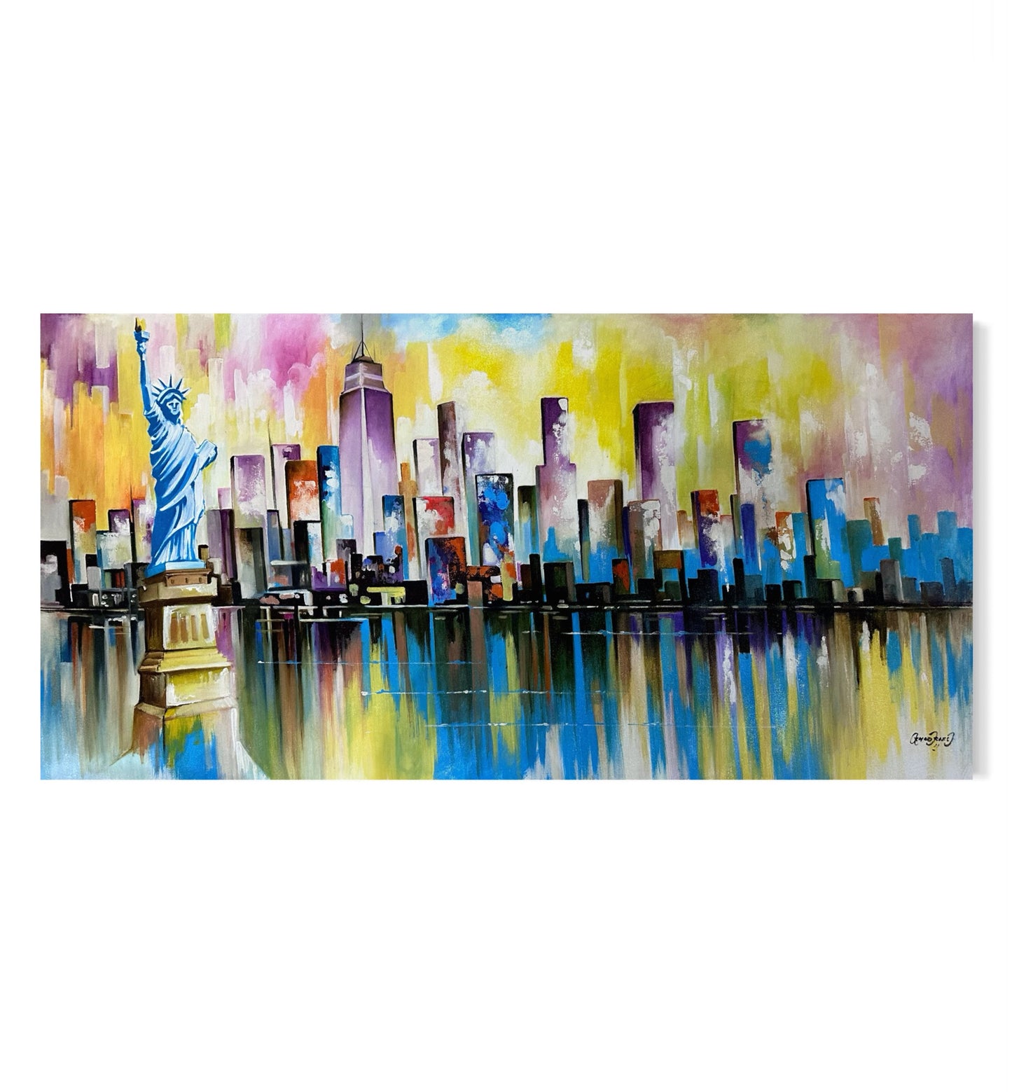 Obra “New York” en tonos cálidos (27”x34”)