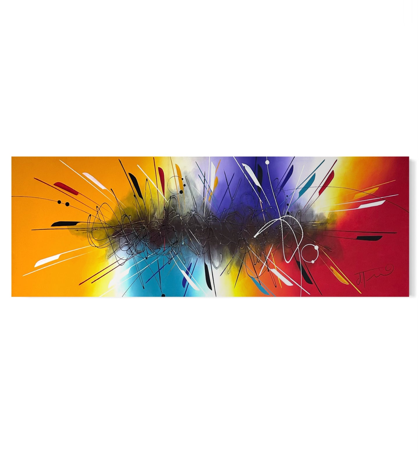 Pintura abstracta en tonos cálidos (70x150cm)
