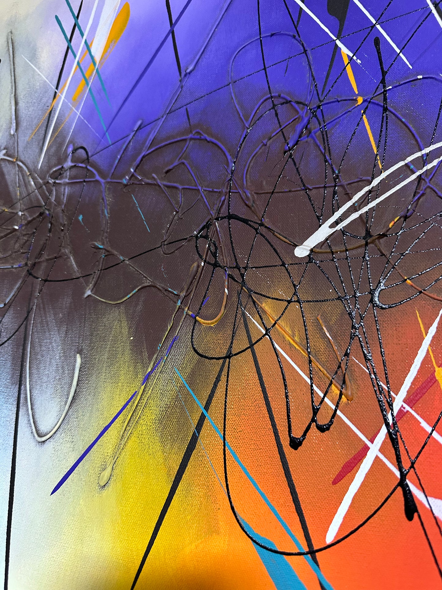 Pintura abstracta en tonos cálidos (70x150cm)