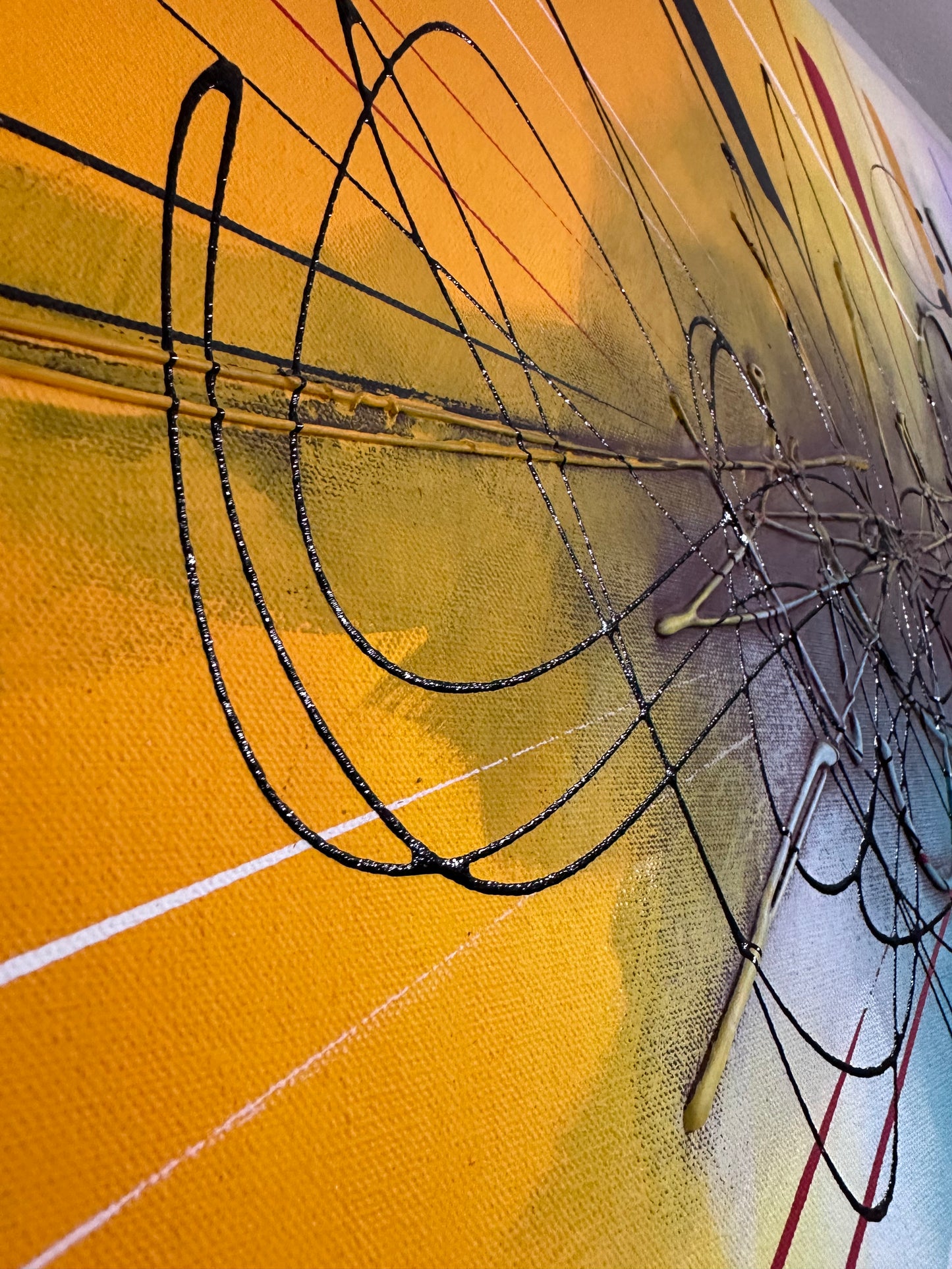 Pintura abstracta en tonos cálidos (70x150cm)