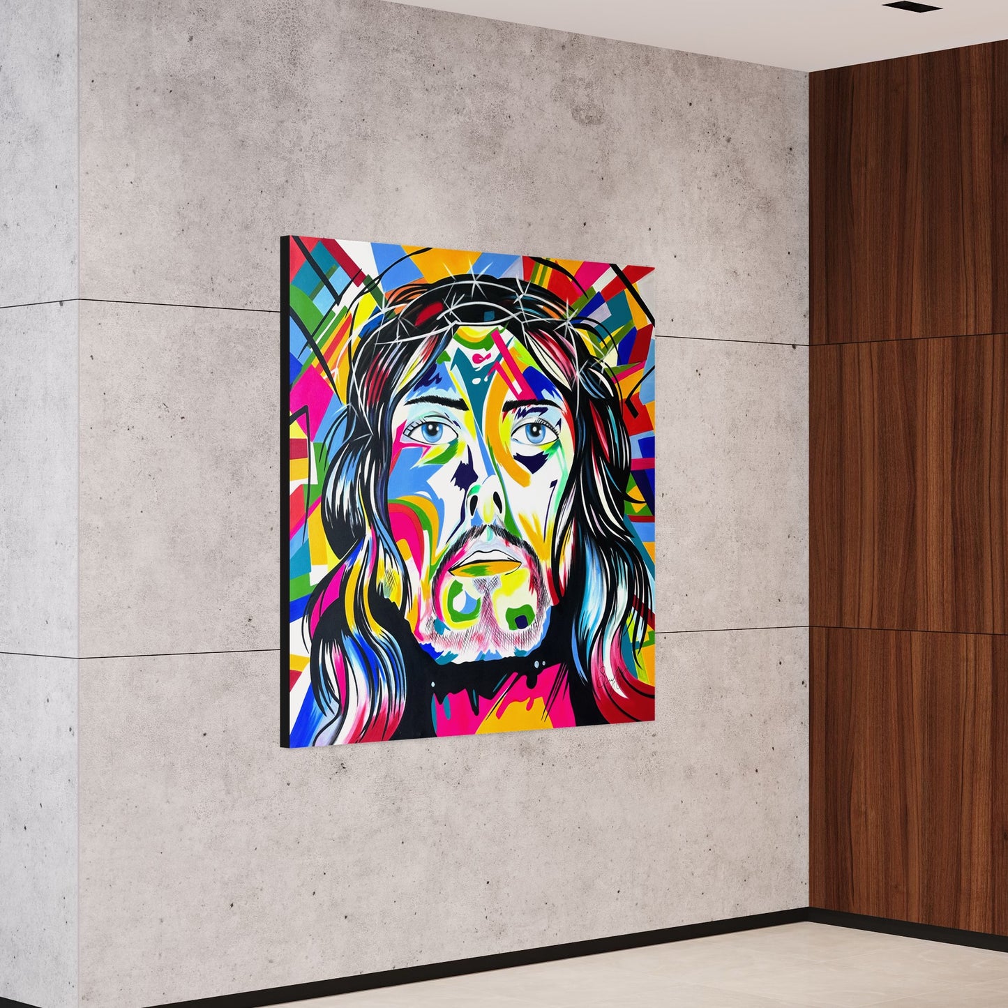 Pintura “ rostro de Jesus” 43”x43”