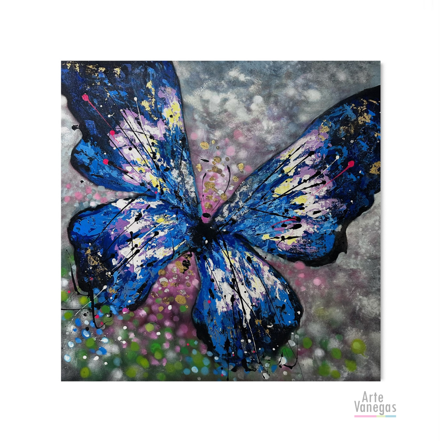 Obra Mariposa con textura (100x100cm)