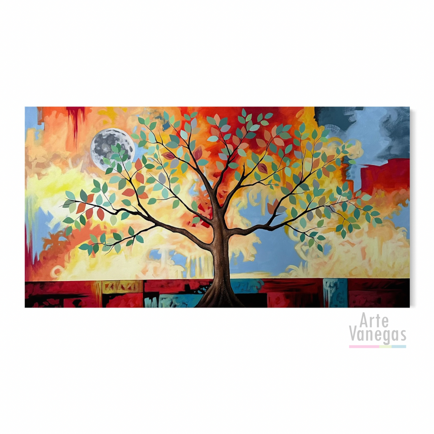 Arbol de la Vida en tonos tierra 170x90 cm