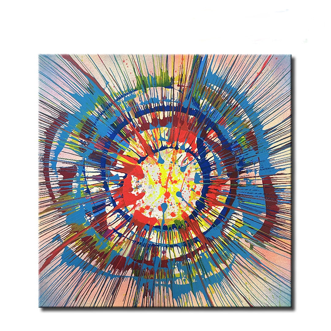 Pintura abstracta en pintura centrifuga (27"x27")