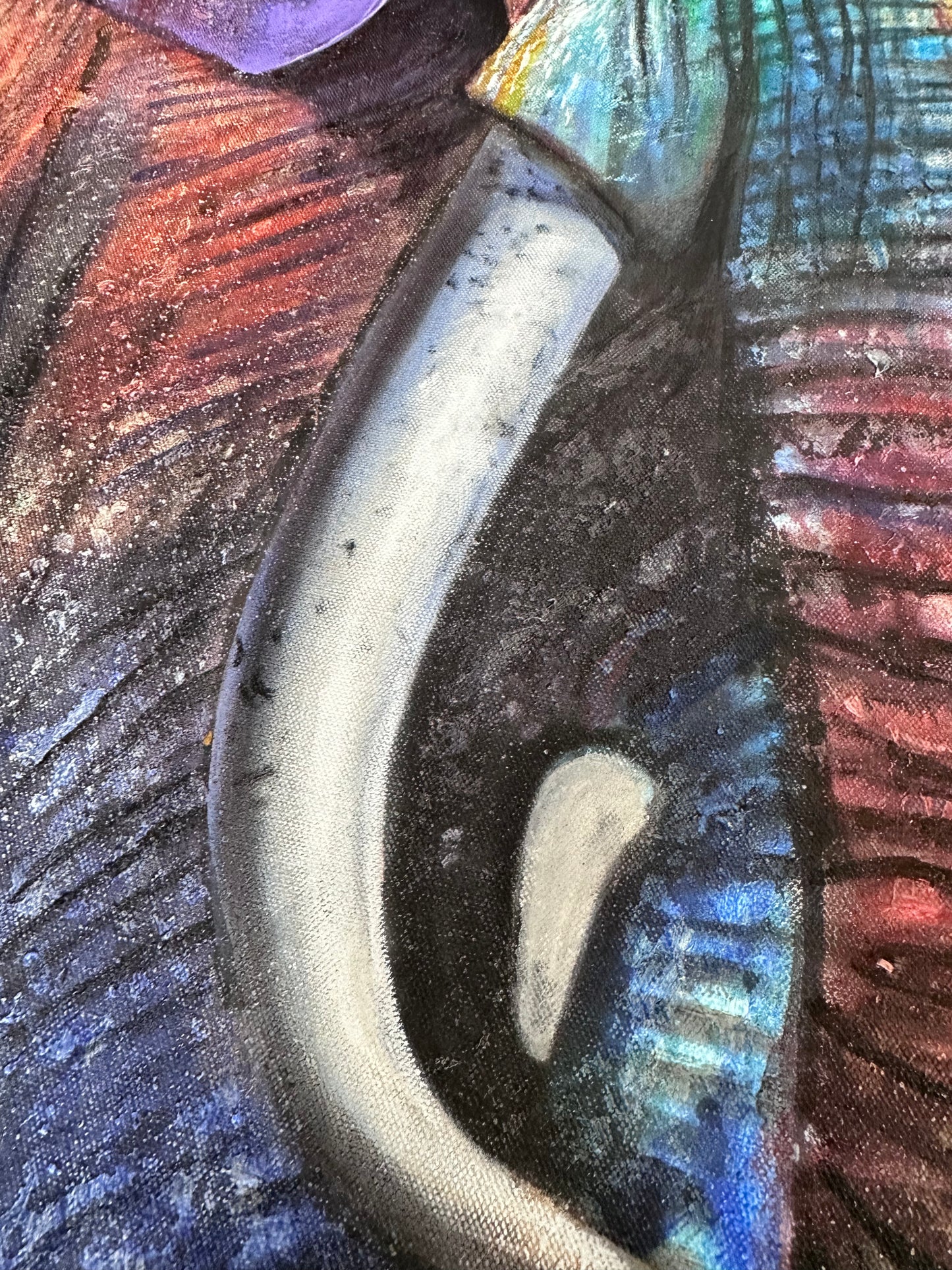 Obra Elefante en tonos coloridos (35x47”)