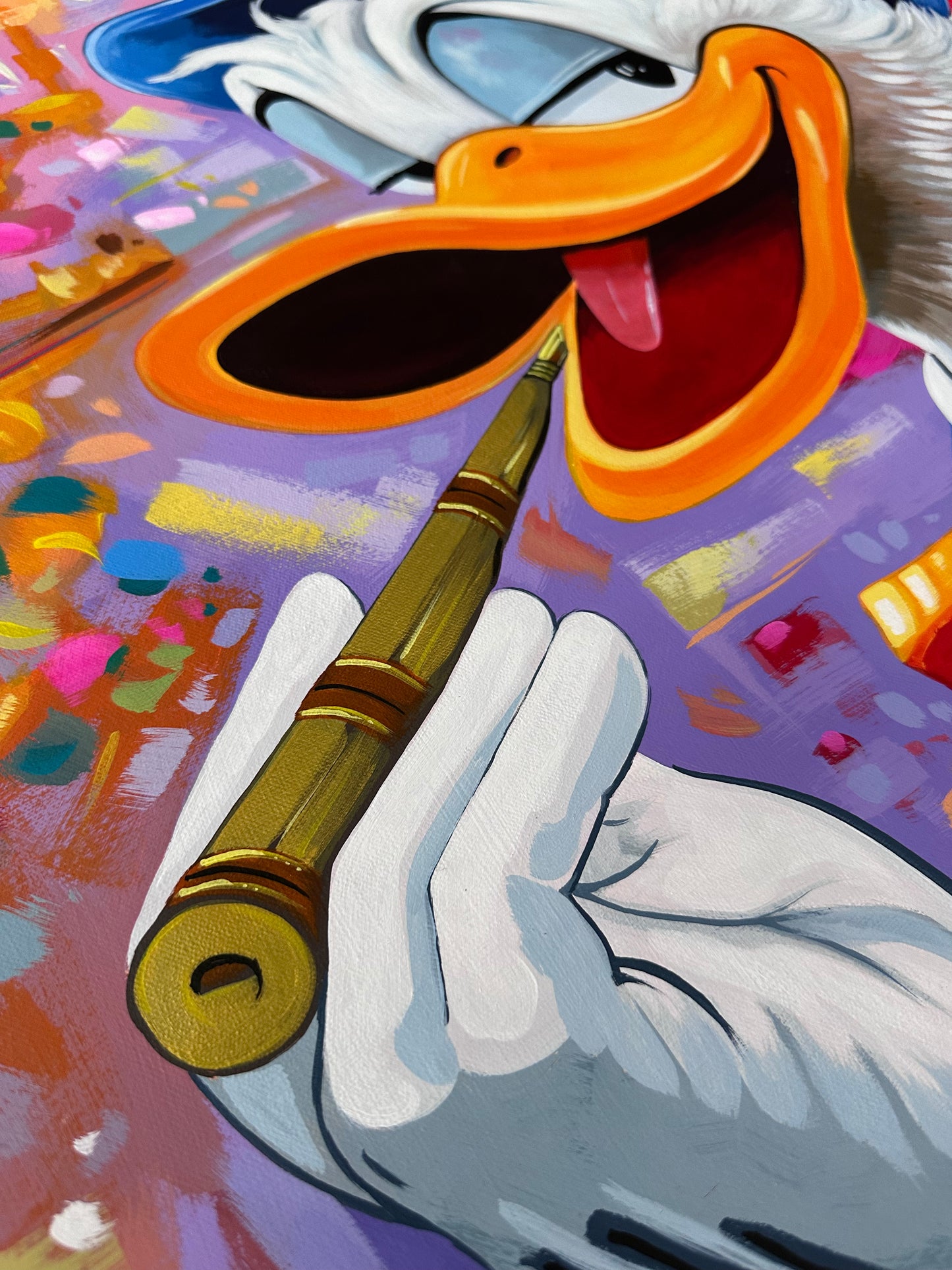 Pintura de “Scrooge McDuck” en pop art 30”x 42”