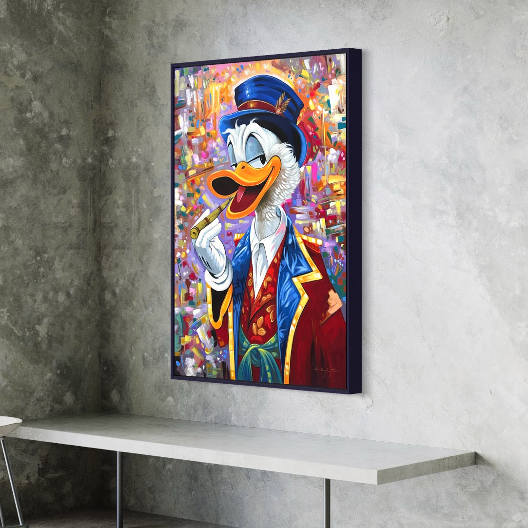 Pintura de “Scrooge McDuck” en pop art 30”x 42”