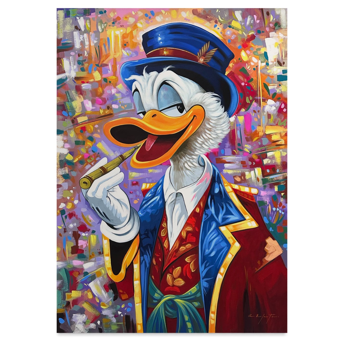 Pintura de “Scrooge McDuck” en pop art 30”x 42”