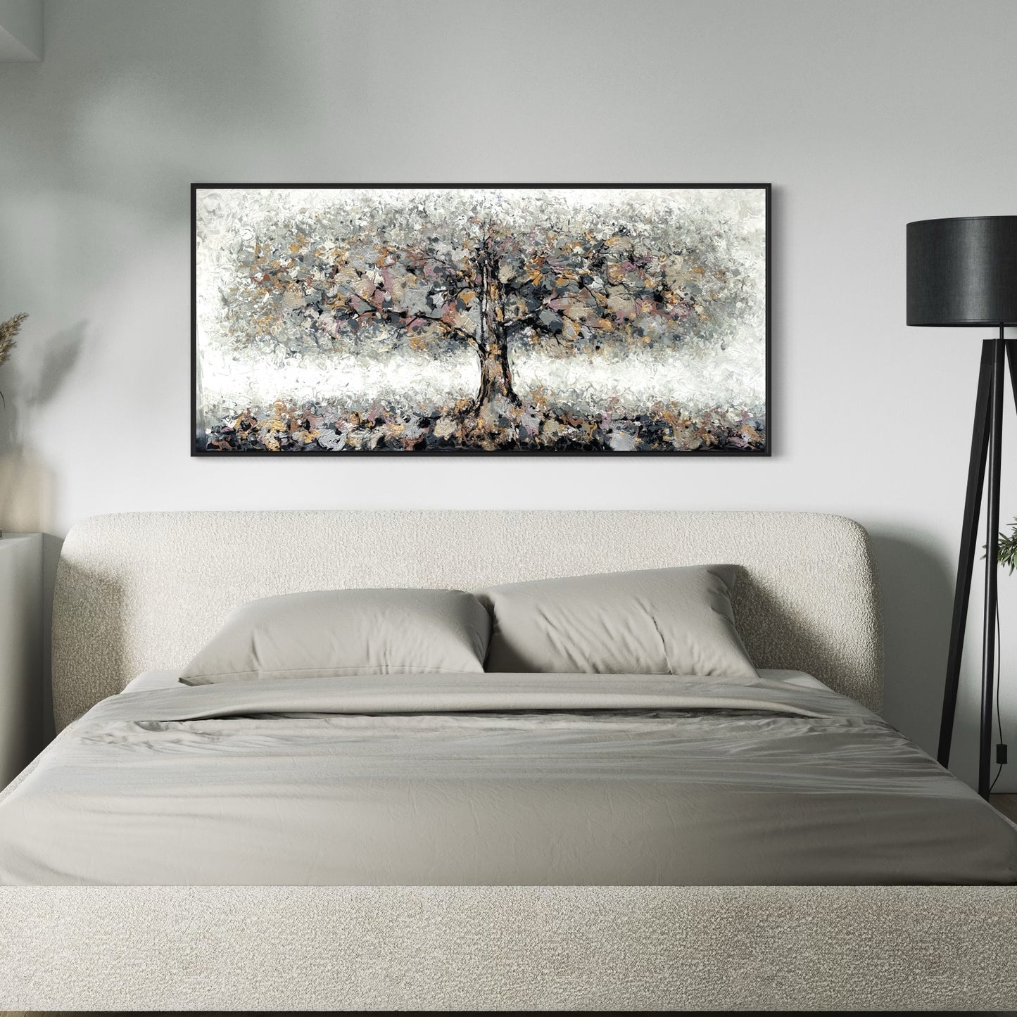 Pintura Arbol de la vida en tonos grises (50”x23”)