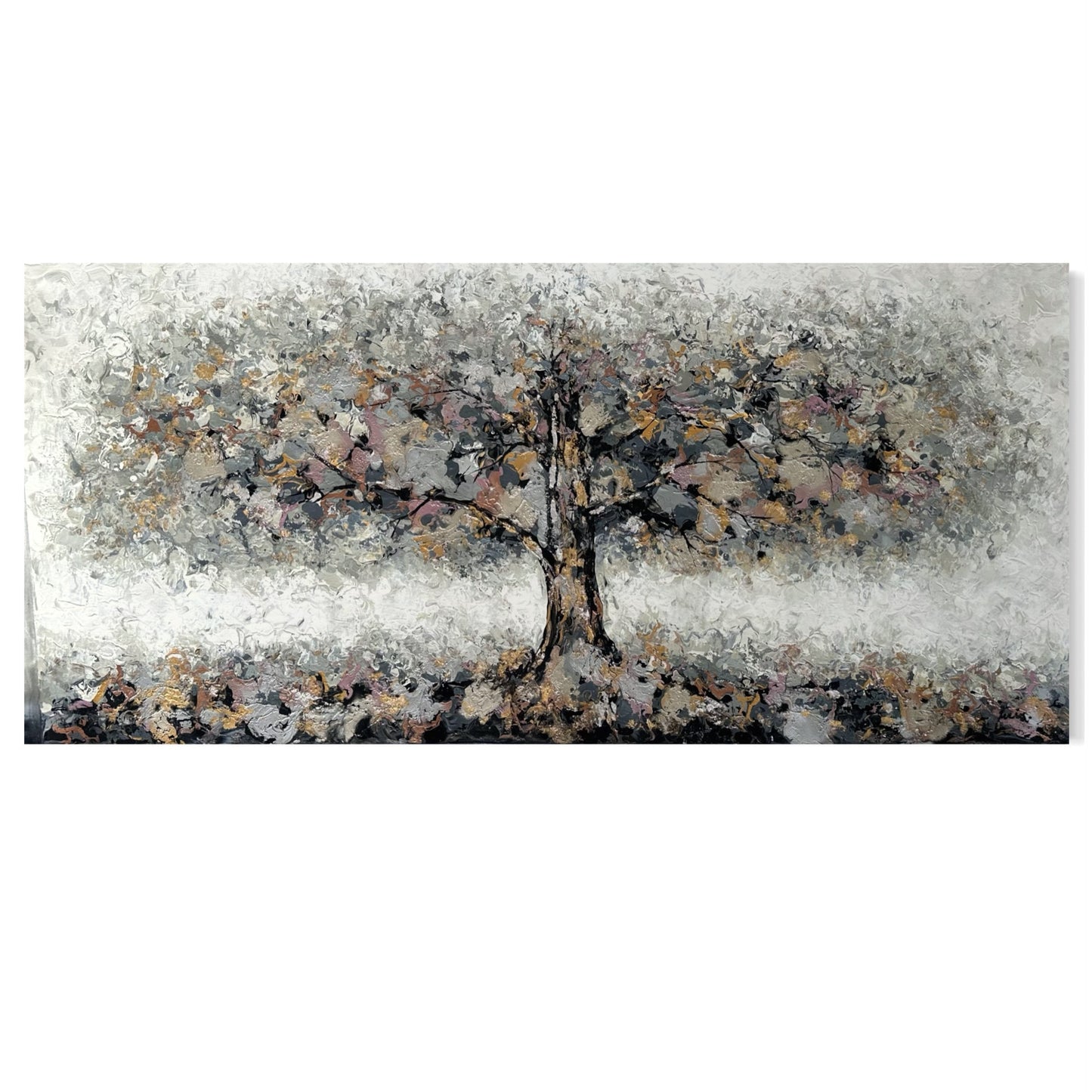 Pintura Arbol de la vida en tonos grises (50”x23”)