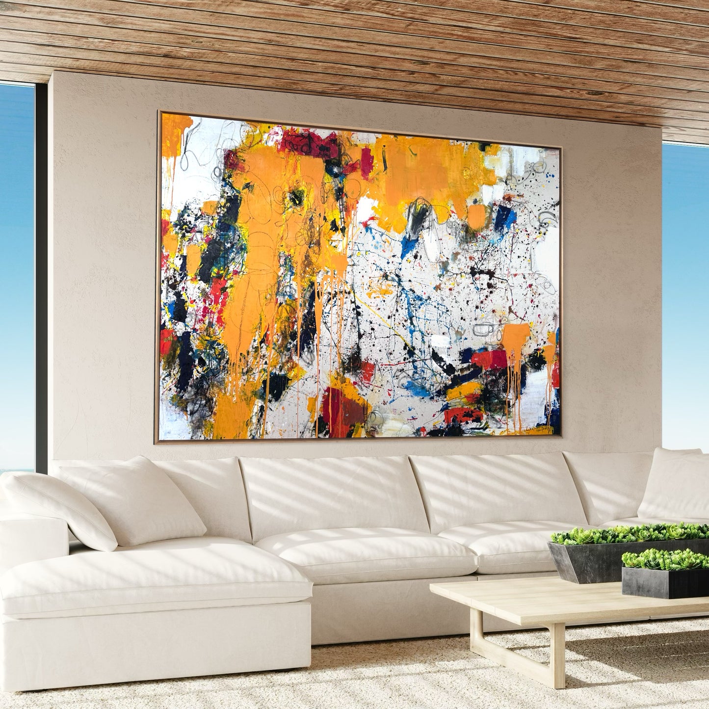 Pintura abstracta en gran formato ( 91x65”)