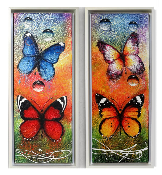 Obras mariposas en secuencia (13"x30")