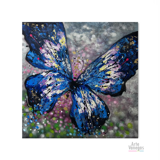 Obra Mariposa con textura (100x100cm)